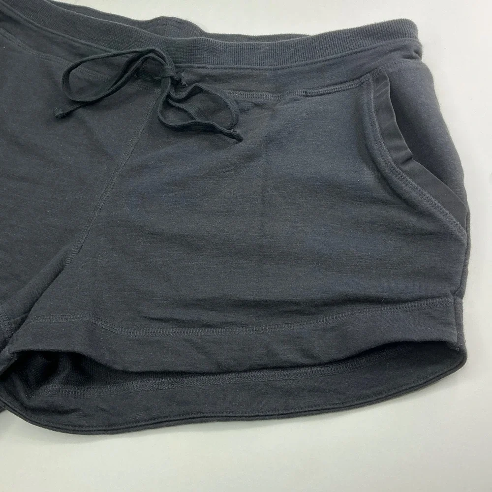 MPG Sport Black Lounge Shorts Women Large Drawstring Pockets Jersey Knit 5094